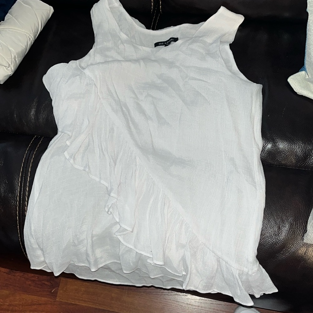 NWOT ZAC & RACHEL SIZE LARGE BLOUSE WHITE